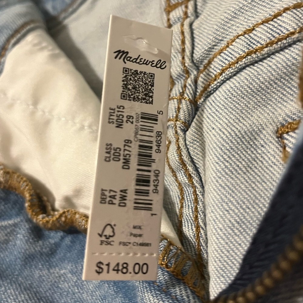 NWT Madewell Perfect Vintage Straight Jean Danby Wash Knee-Rip Edition ND515 - Picture 6 of 15